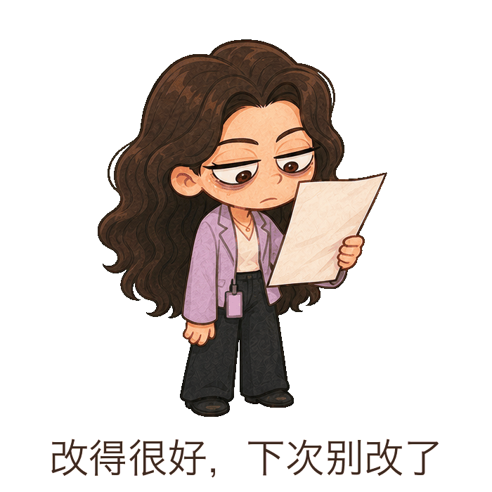 改得很好，下次别改了